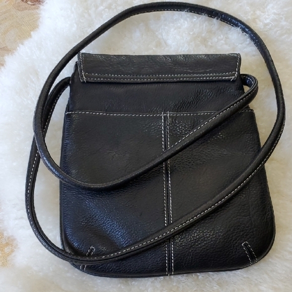 Tignanello Black Crossbody Bag with Flap Closure and Long Strap - Picture 11 of 12